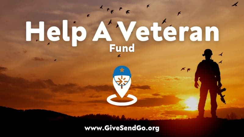 Soldier silhouetted against a sunset sky — Help a Veteran Fund